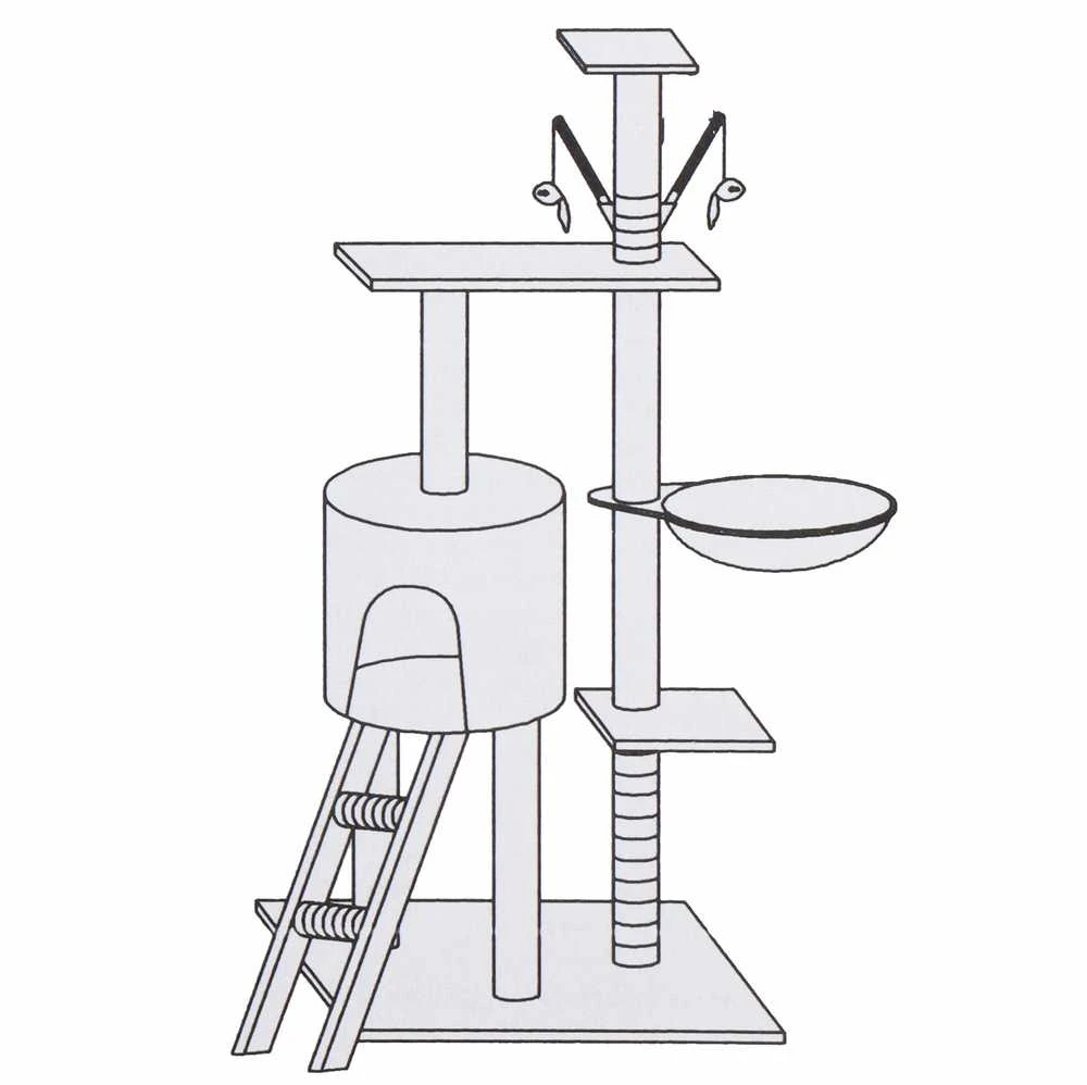 Kačių draskyklė Springos Multi-Level Cat House, 90 cm x 35 cm x 145