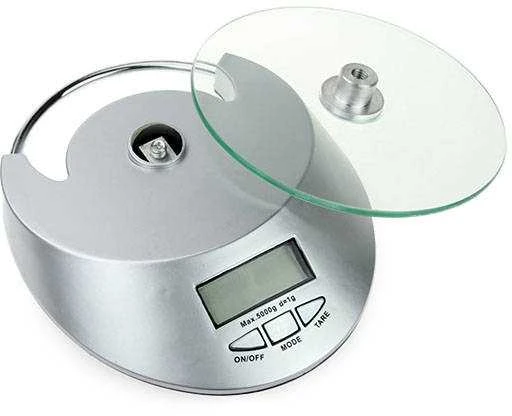 Elektroninės virtuvinės svarstyklės su stikline platforma 5kg / 1 g