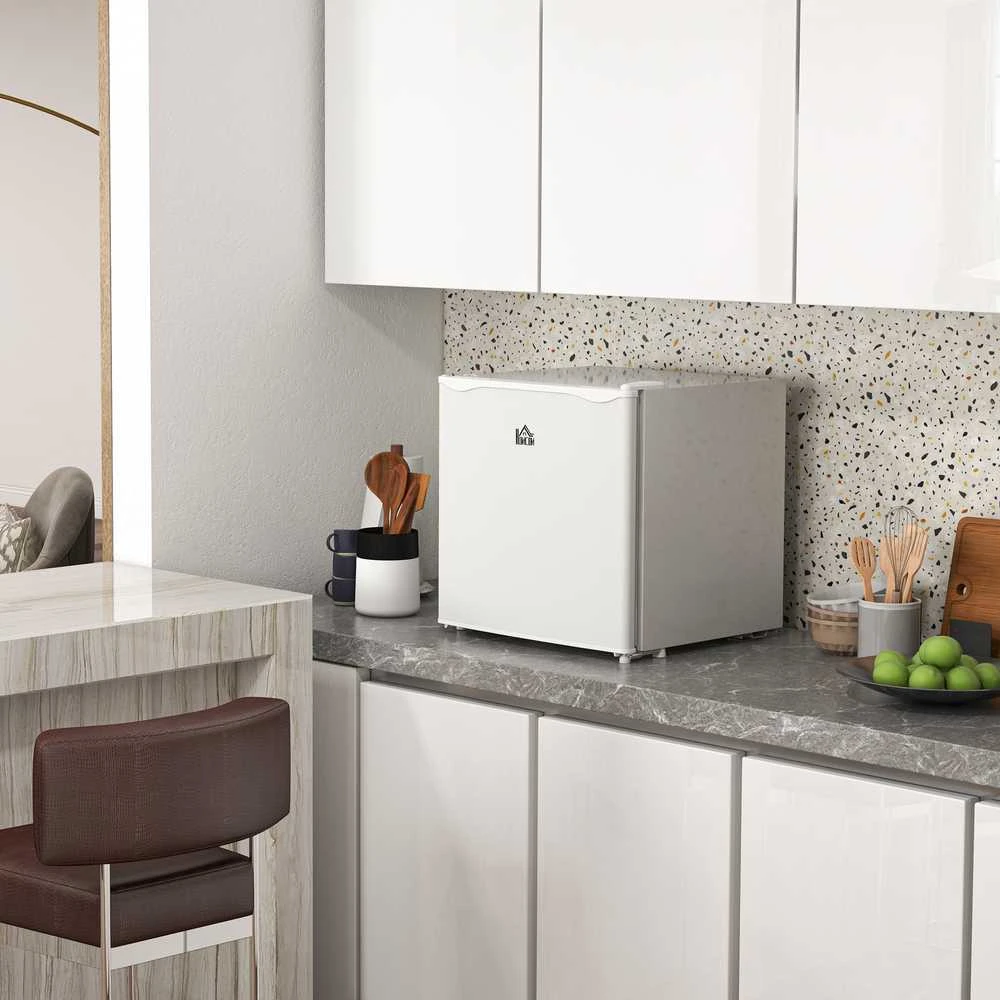 HOMCOM mini šaldiklis 35 L elektrinė laisvai pastatoma šaldymo dėžė 45 W mini šaldiklio kamera mini šaldytuvas -14 iki -24℃ 5 pakopų temperatūros reguliavimas 47 x 44,2 x 48,8 cm baltas