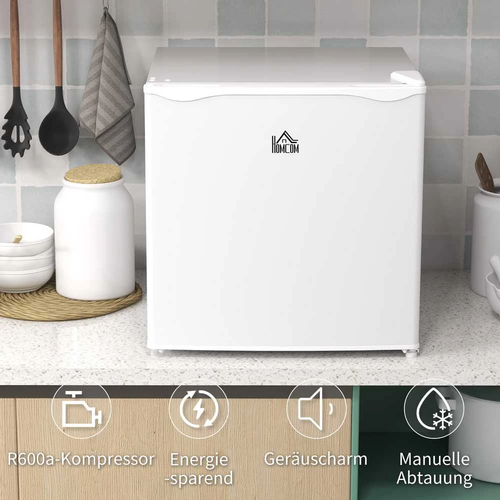 HOMCOM mini šaldiklis 35 L elektrinė laisvai pastatoma šaldymo dėžė 45 W mini šaldiklio kamera mini šaldytuvas -14 iki -24℃ 5 pakopų temperatūros reguliavimas 47 x 44,2 x 48,8 cm baltas