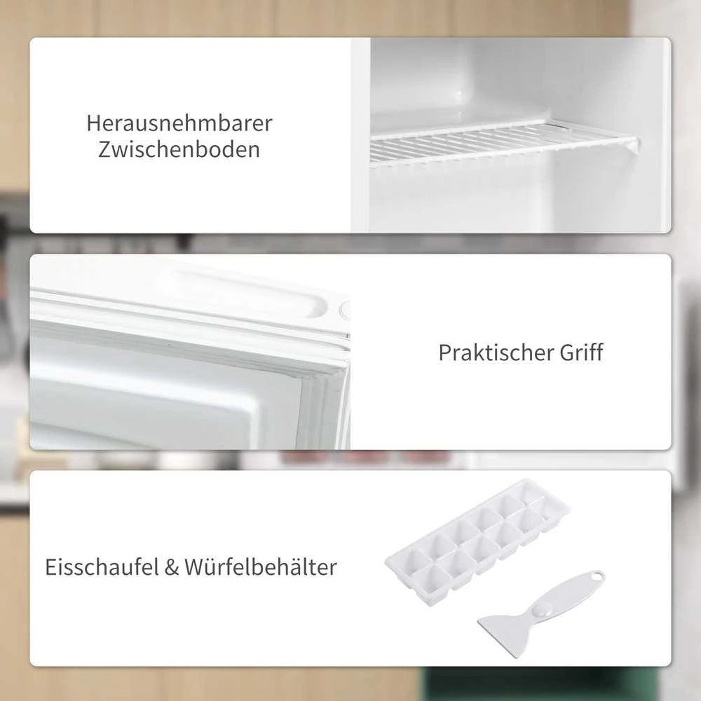 HOMCOM mini šaldiklis 35 L elektrinė laisvai pastatoma šaldymo dėžė 45 W mini šaldiklio kamera mini šaldytuvas -14 iki -24℃ 5 pakopų temperatūros reguliavimas 47 x 44,2 x 48,8 cm baltas