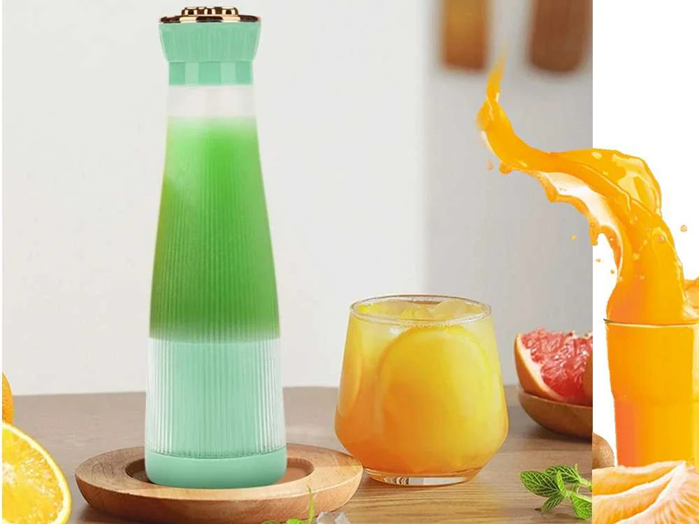 Nešiojamas trintuvas kokteiliams su USB jungtimi, 400 ml, žalias