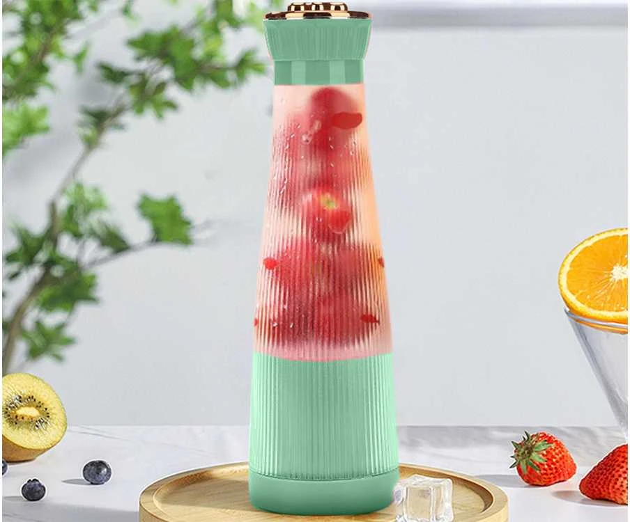 Nešiojamas trintuvas kokteiliams su USB jungtimi, 400 ml, žalias