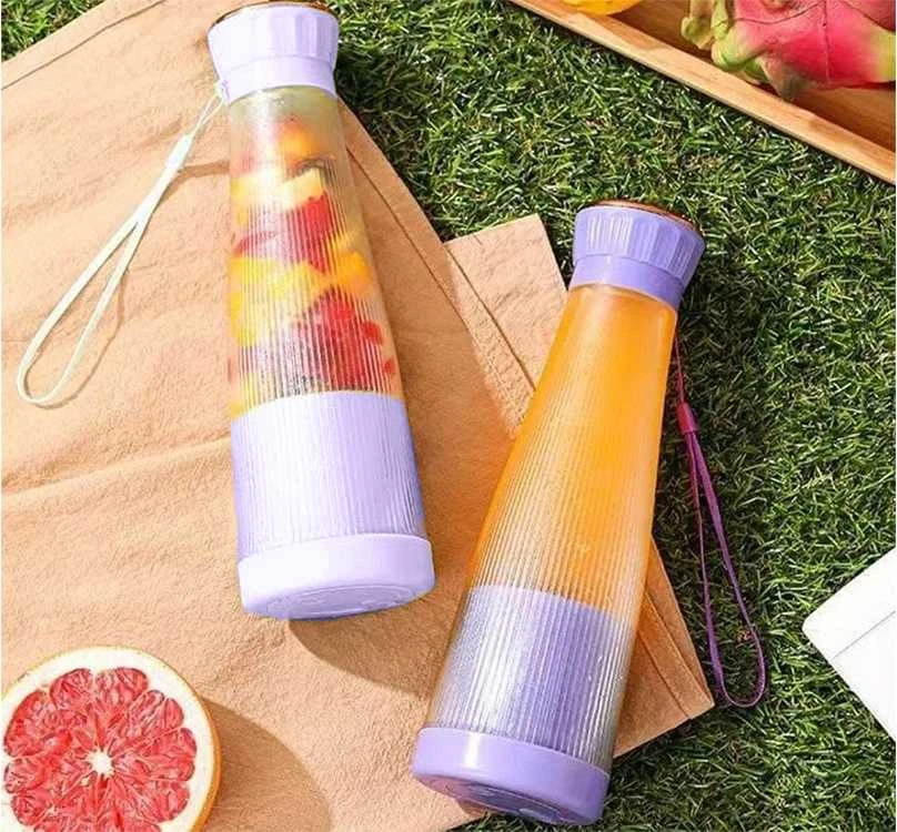 Nešiojamas USB belaidis trintuvas kokteiliams 400ml, violetinis
