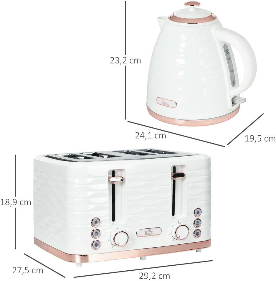 Skrudintuvas HOMCOM 2-in-1 skrudintuvo ir virdulio rinkinys, 7 skrudinimo lygiai, atitirpinimo ir pašildymo funkcijos, kreminė balta spalva