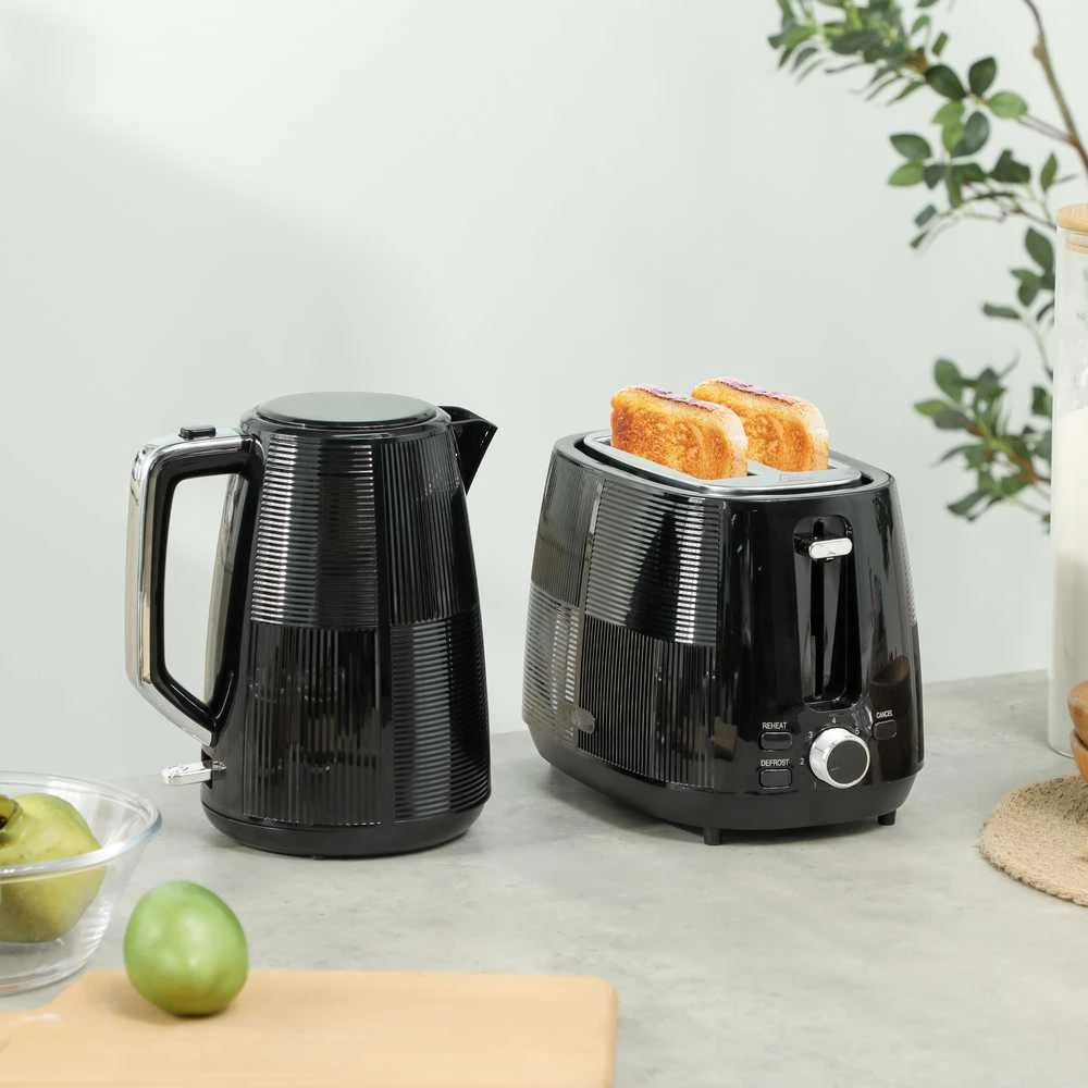 Skrudintuvas HOMCOM virdulio ir skrudintuvo rinkinys, 1,7 l, įvairios funkcijos, plienas, juodas