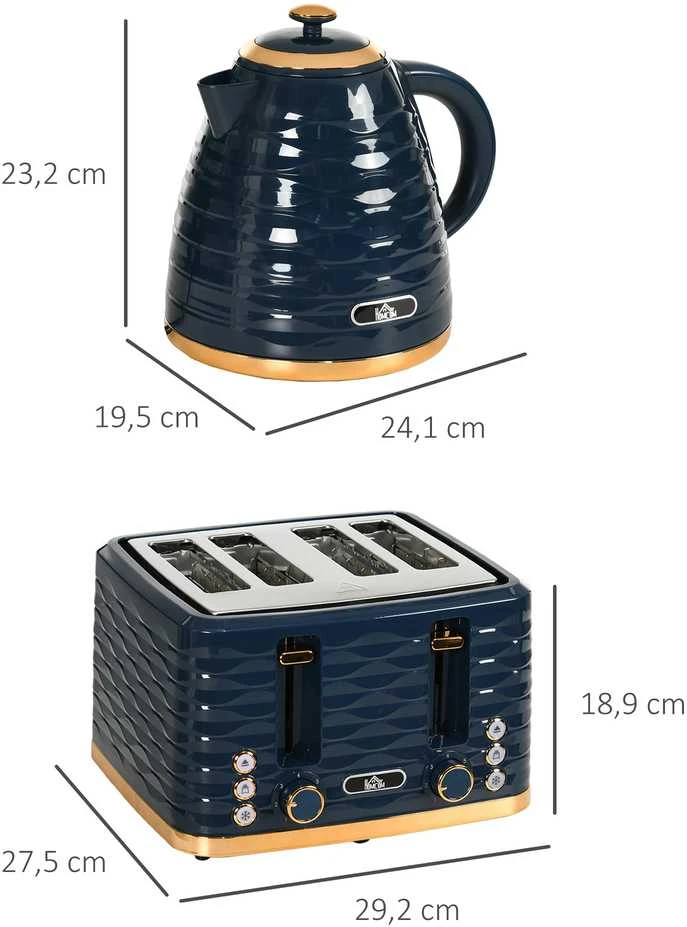 Skrudintuvas HOMCOM 2-in-1 skrudintuvo ir virdulio rinkinys, 7 skrudinimo lygiai, atitirpinimo ir pašildymo funkcijos, mėlynas