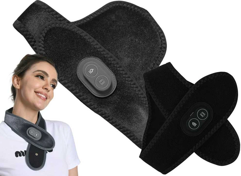 Kaklo masažuoklis su šildymo funkcija, USB, juodas
