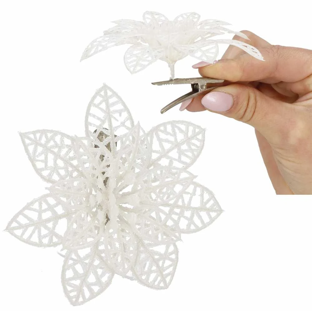 Kalėdinė dekoracija „Poinsettia“ Springos 10x10 cm