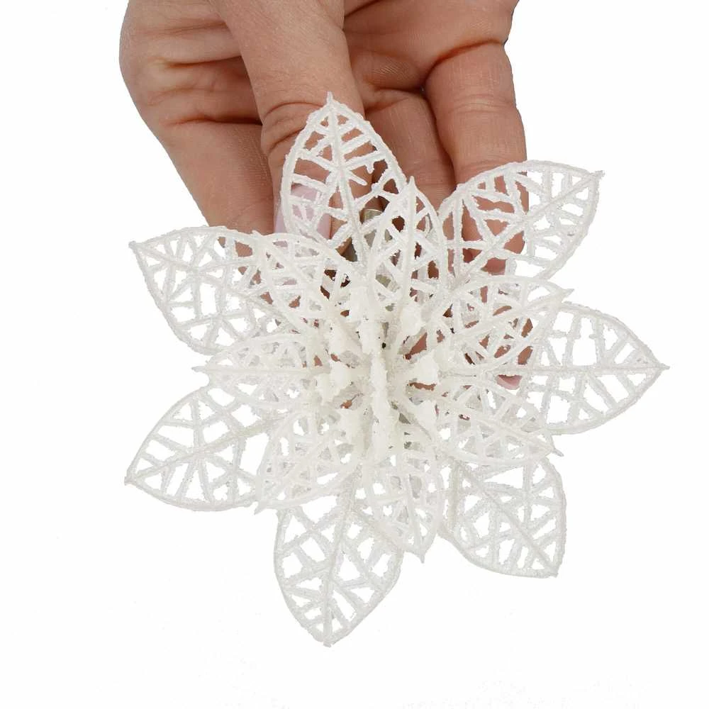 Kalėdinė dekoracija „Poinsettia“ Springos 10x10 cm