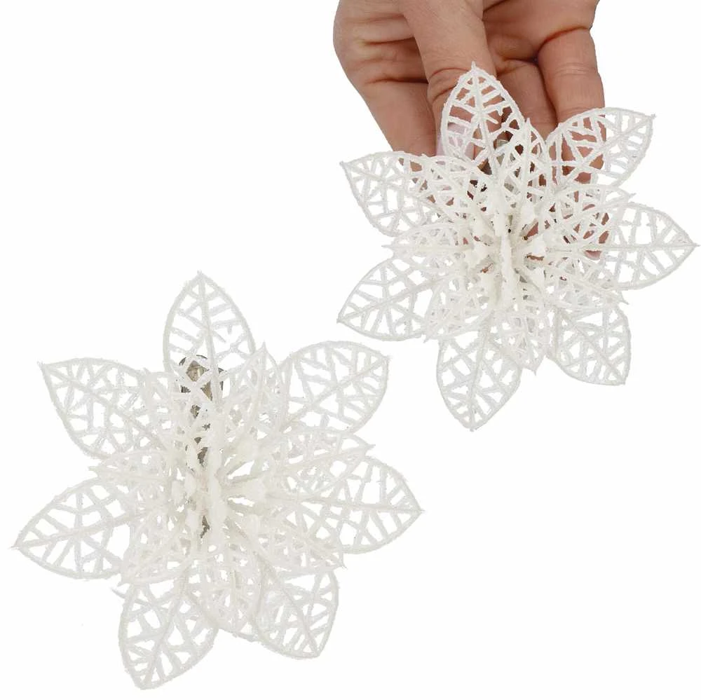 Kalėdinė dekoracija „Poinsettia“ Springos 10x10 cm