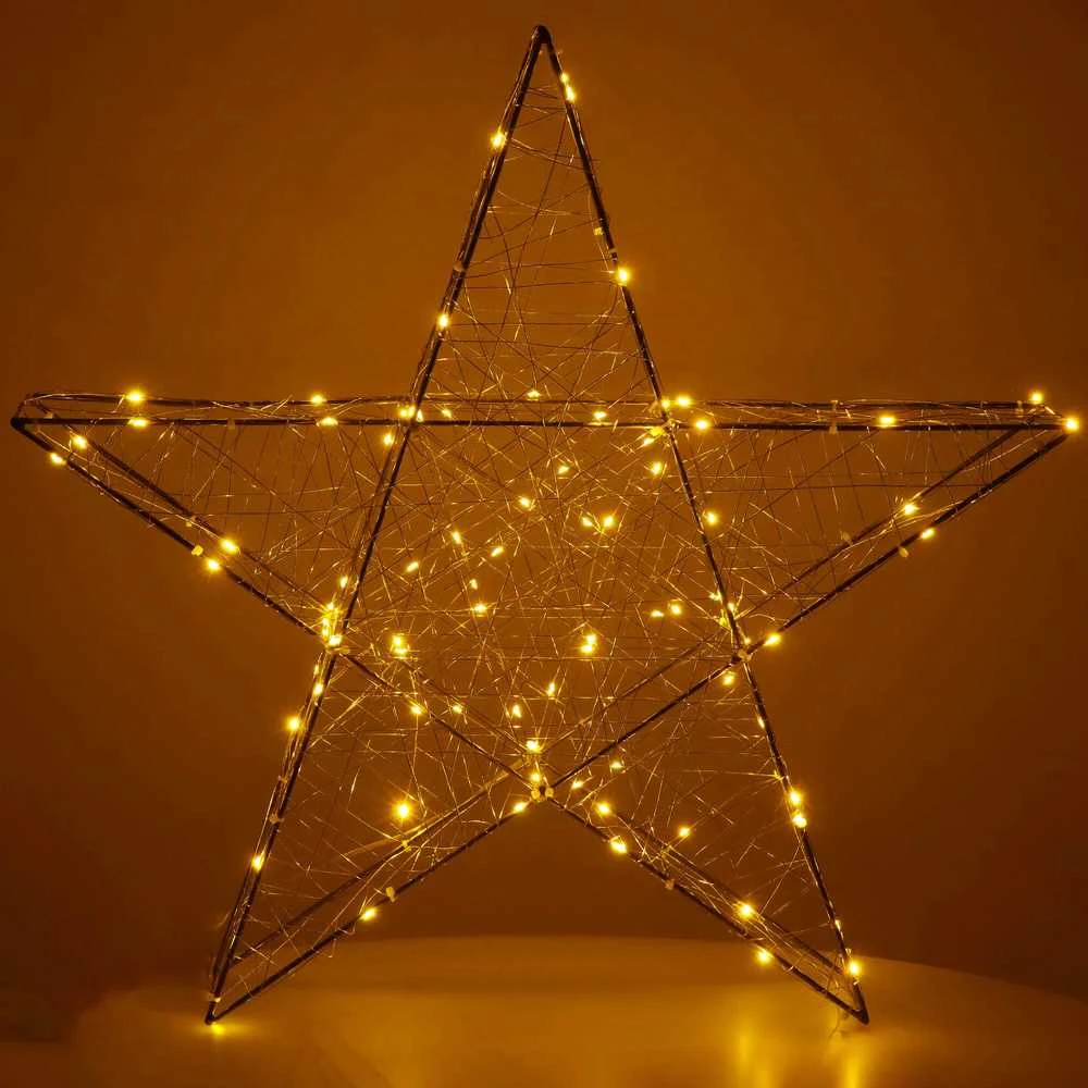 Kalėdinė dekoracija Springos 100 LED žvaigždė, šiltai balta šviesa