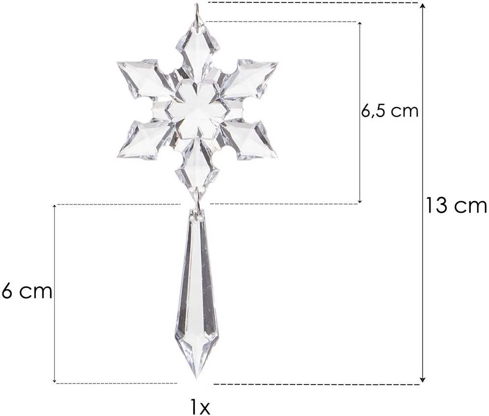 Kalėdinė dekoracija Springos pakabinami kristaliniai varvekliai 13 cm
