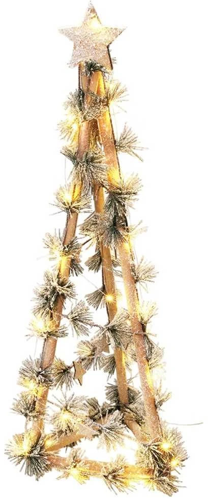 Slowmoose Medinė Kūčių eglutė su šviesos kūgiu - 68 cm su 40 LED