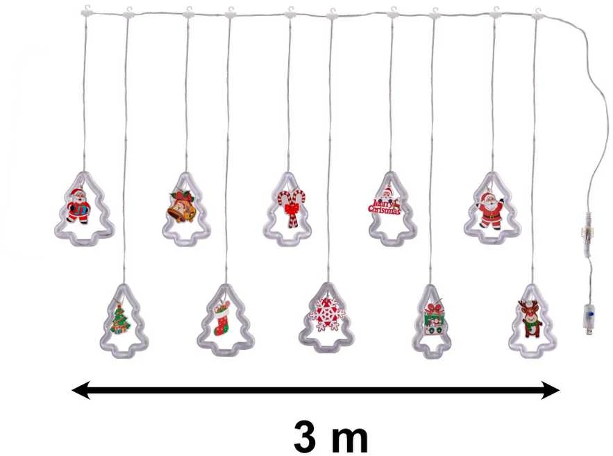 LED Kalėdų eglutės paveikslėlio uždangos lemputės 3 m 10 USB lempučių