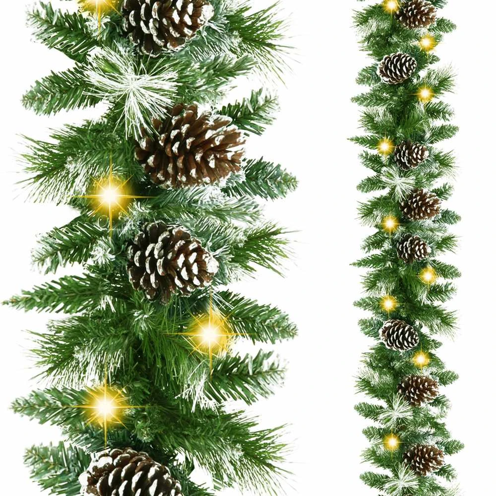 Kalėdinė girlianda Springos su kankorėžiais ir LED apšvietimu, 280 cm