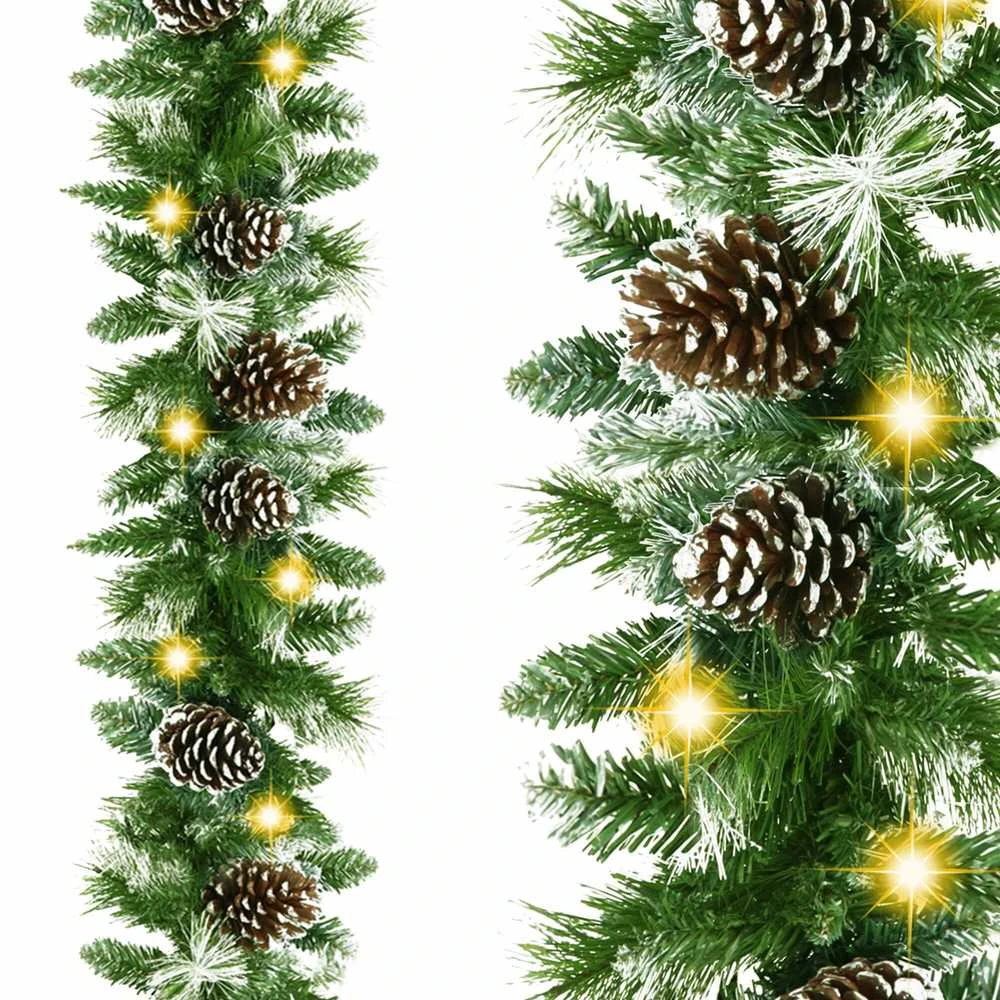 Kalėdinė girlianda Springos su kankorėžiais ir LED apšvietimu, 280 cm