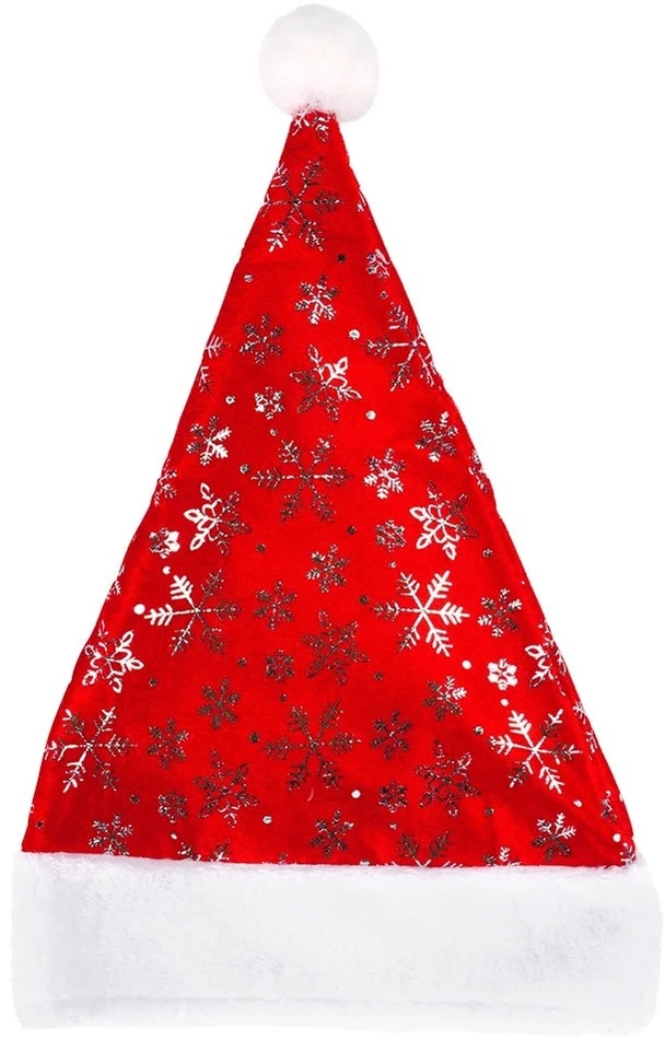 Kalėdų Senelio kepurė su pūkeliu 43 cm