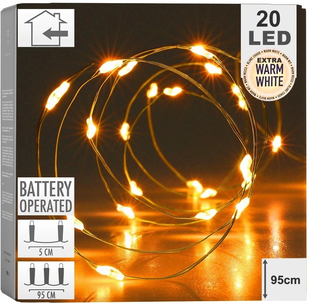 Vielinė kalėdinė girlianda 20 LED 95 cm