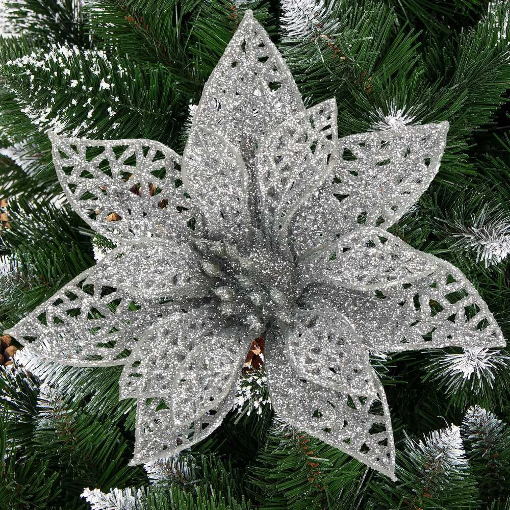 Kalėdinė puošmena Poinsettia Springos 10x10 cm