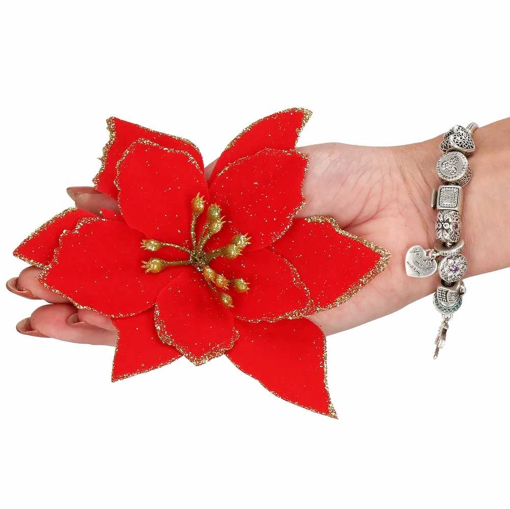 Kalėdinė puošmena Poinsettia Springos 13x13 cm