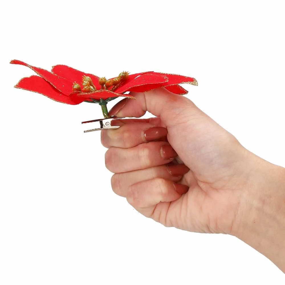 Kalėdinė puošmena Poinsettia Springos 13x13 cm