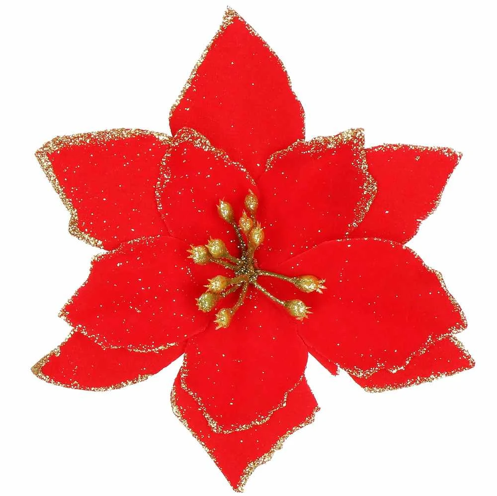 Kalėdinė puošmena Poinsettia Springos 13x13 cm