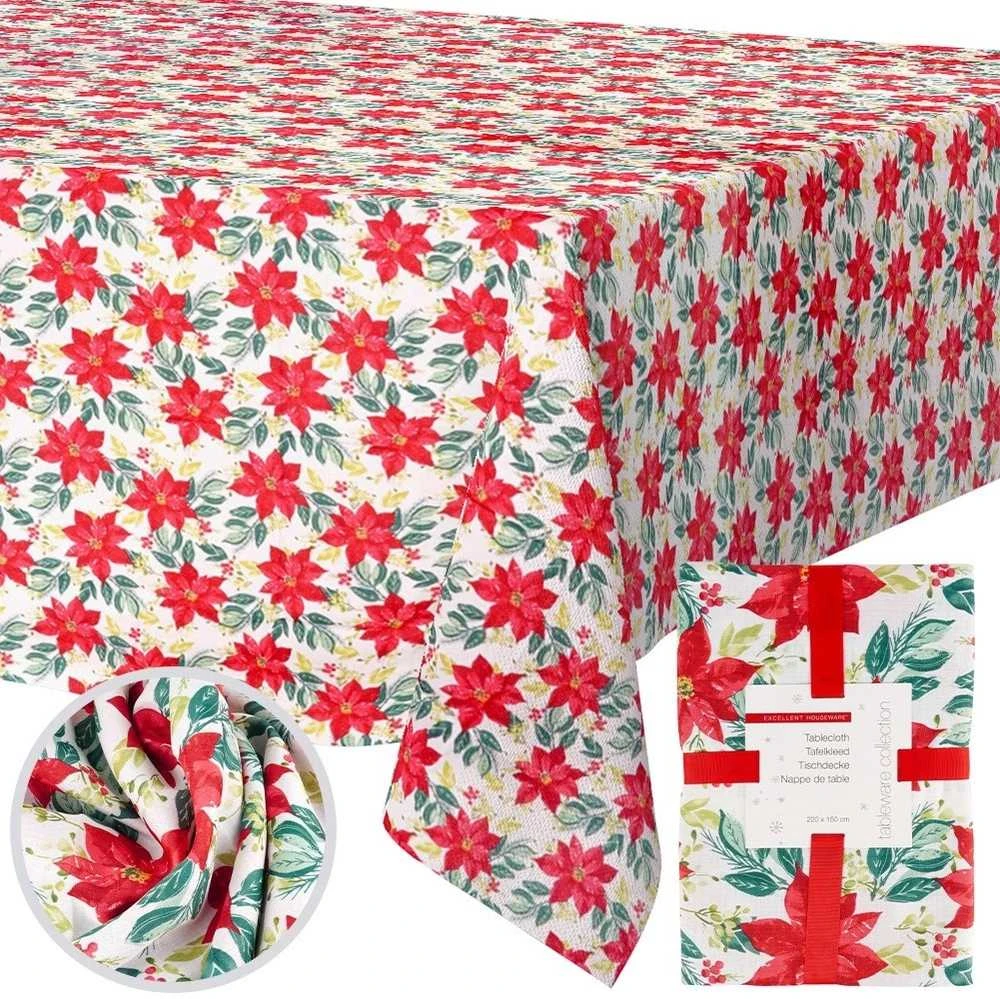 Excellent Houseware Kalėdinė staltiesė 220x150 cm - atspari dėmėms