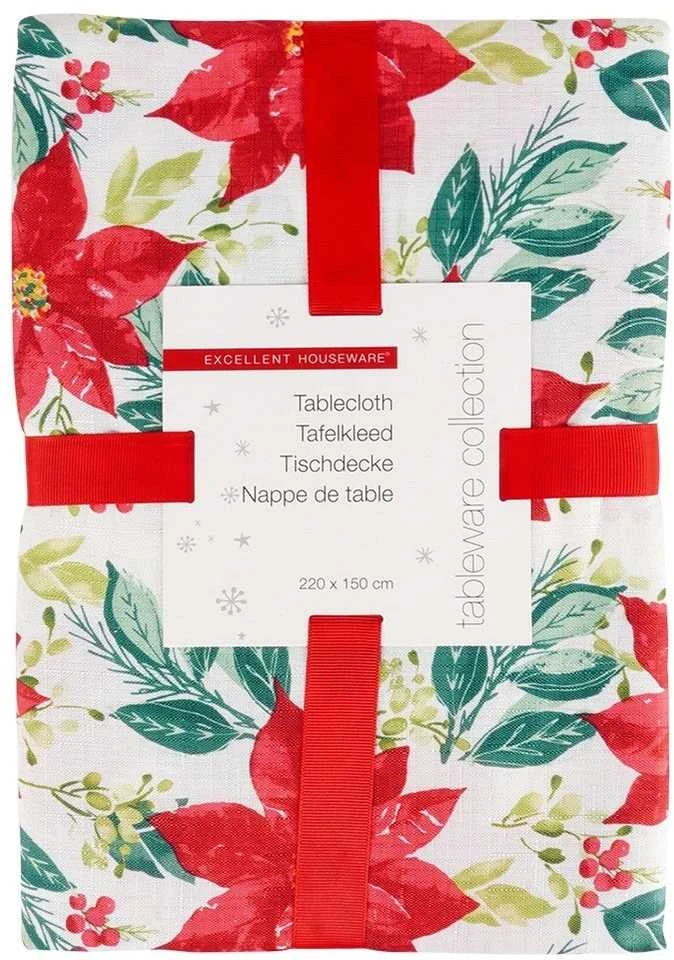 Excellent Houseware Kalėdinė staltiesė 220x150 cm - atspari dėmėms
