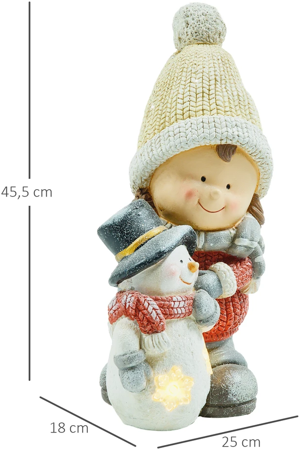 Homcom Kalėdinė statulėlė su 4 LED, įvairiaspalvė, 25 × 18 × 45,5 cm