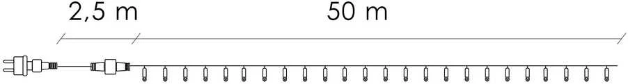 Kalėdinės lemputės Springos 1000 LED, 50 m, IP44