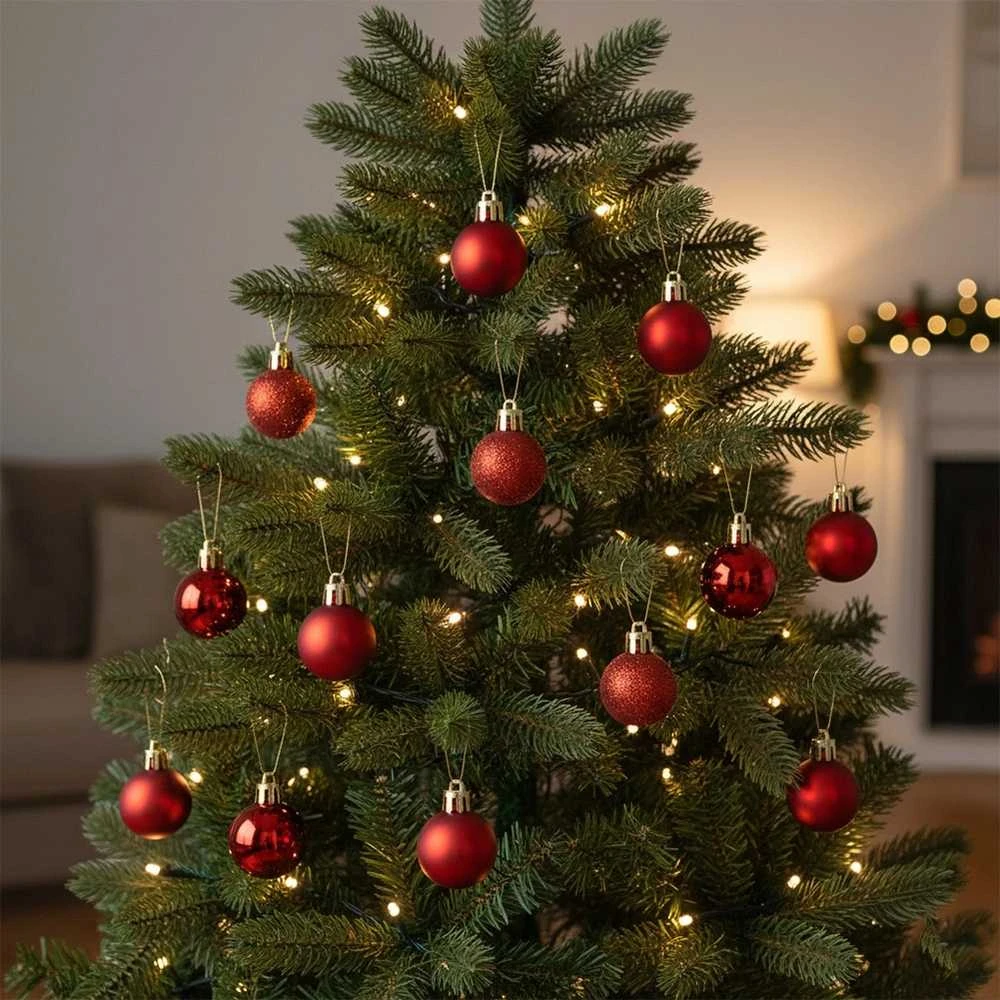 Party Deco Kalėdiniai kamuoliukai Rūda 3 cm, 24 vnt.