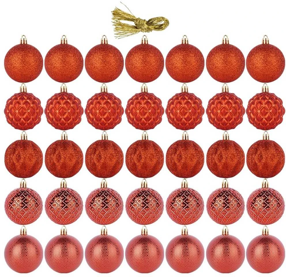 Christmas Decoration Raudoni Kūčių Įdėkliukai 6 cm, 35 vnt. - Kalėdų Dekoracijos