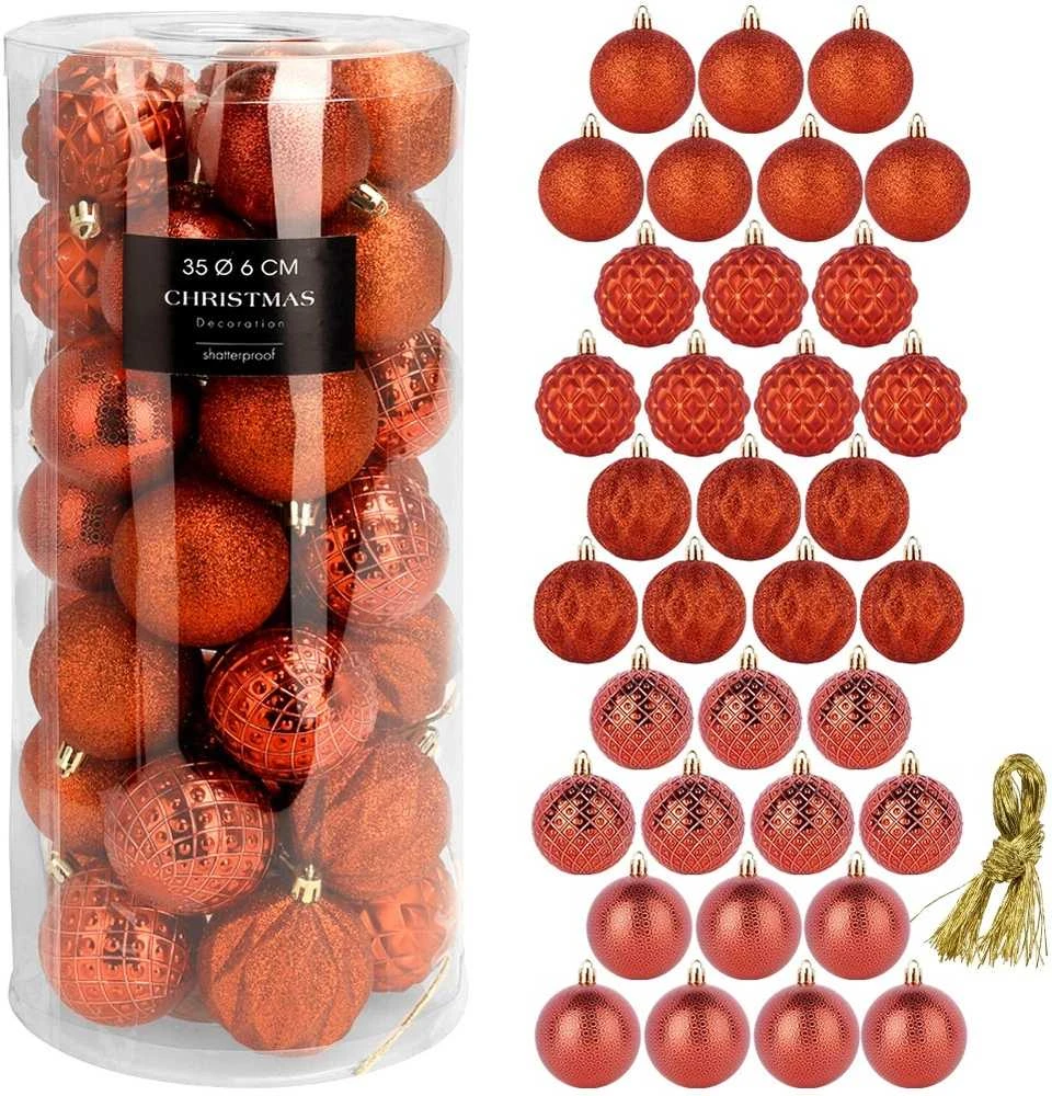 Christmas Decoration Raudoni Kūčių Įdėkliukai 6 cm, 35 vnt. - Kalėdų Dekoracijos