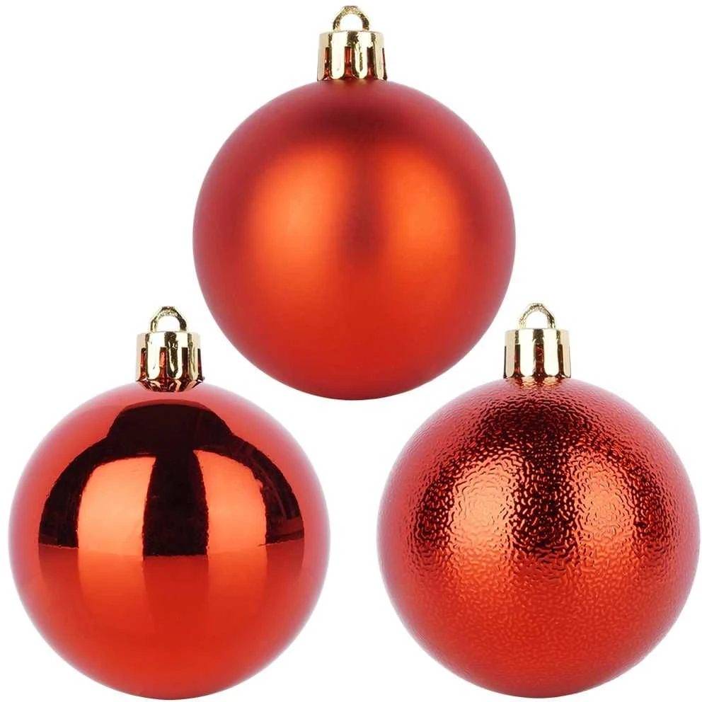 Party Deco Kalediniai papuošimai Raudoni 6 cm - 9 vnt. Nepažeidžiami