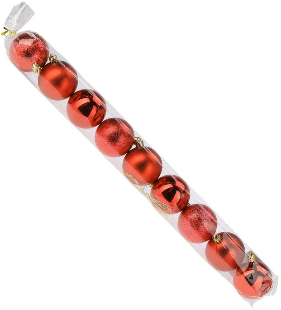 Party Deco Kalediniai papuošimai Raudoni 6 cm - 9 vnt. Nepažeidžiami
