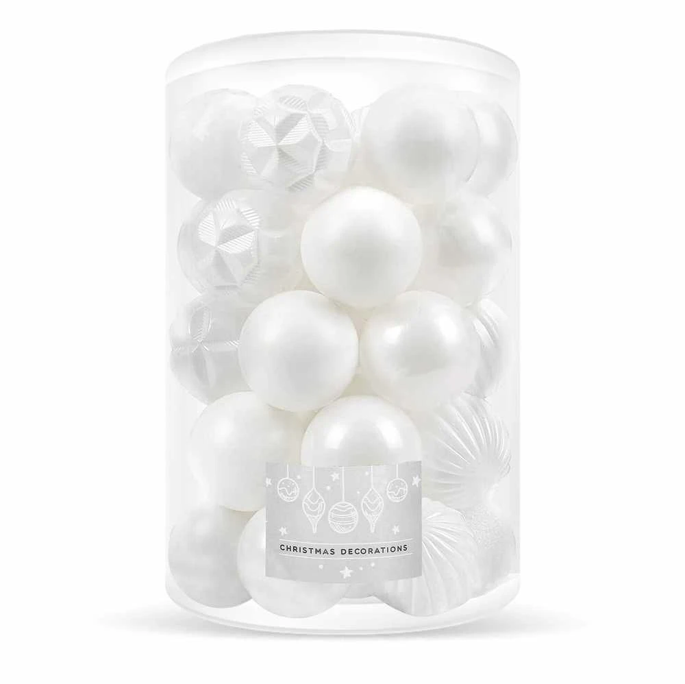 Kalėdiniai eglutės žaisliukai Springos, 30 vnt., 8 cm