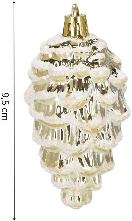 Kalėdiniai eglutės žaisliukai Springos kankorėžiai, 6 vnt.