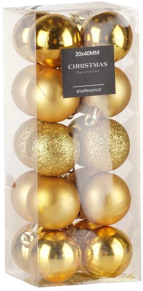 KOOPMAN Kalėdų Korpuso Rinkinys 20 vnt Auksinės 4 cm