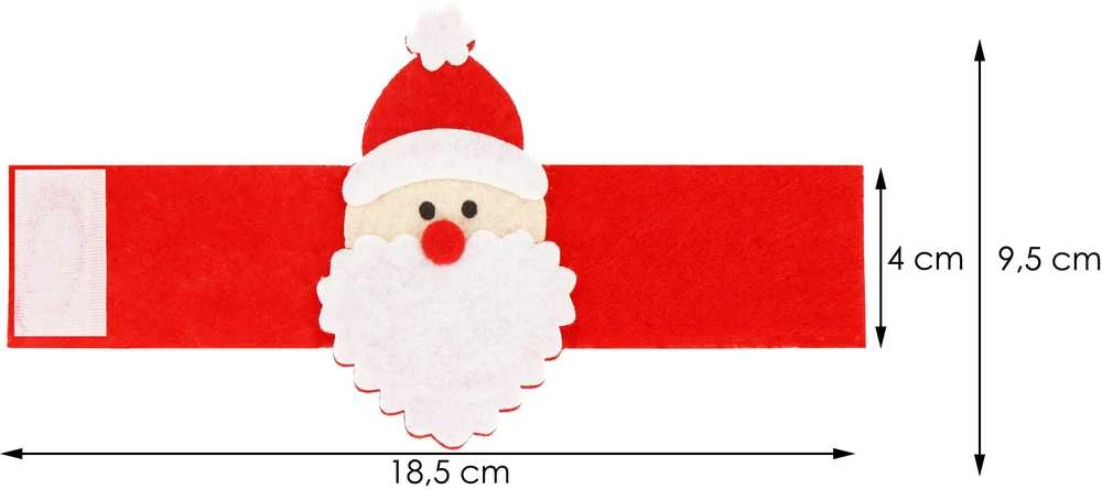 Kalėdiniai veltiniai servetėlių žiedai Springos 5x18,5 cm, 4 vnt.