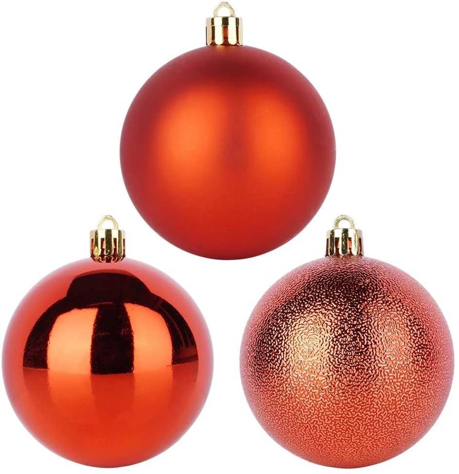 Party Deco Kalėdų kamuoliukai 7 cm 6 vnt - Beikraštiai raudoni