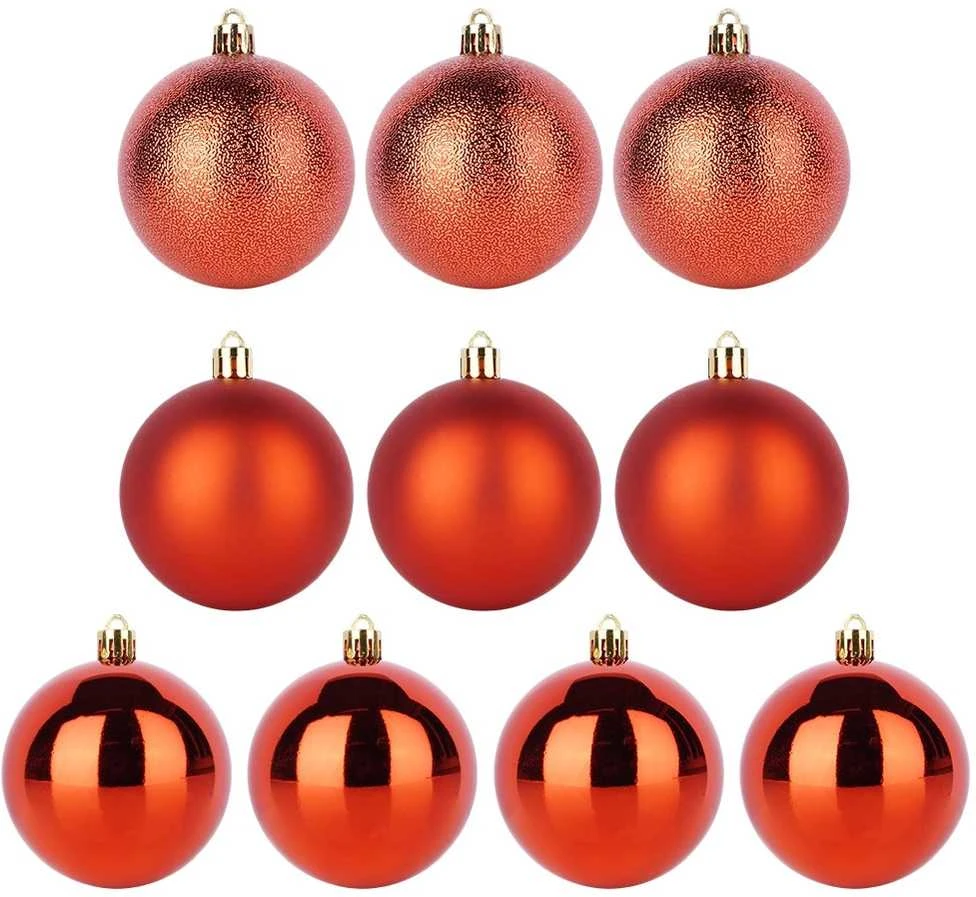 Party Deco Kalėdų kamuoliukai 7 cm 6 vnt - Beikraštiai raudoni