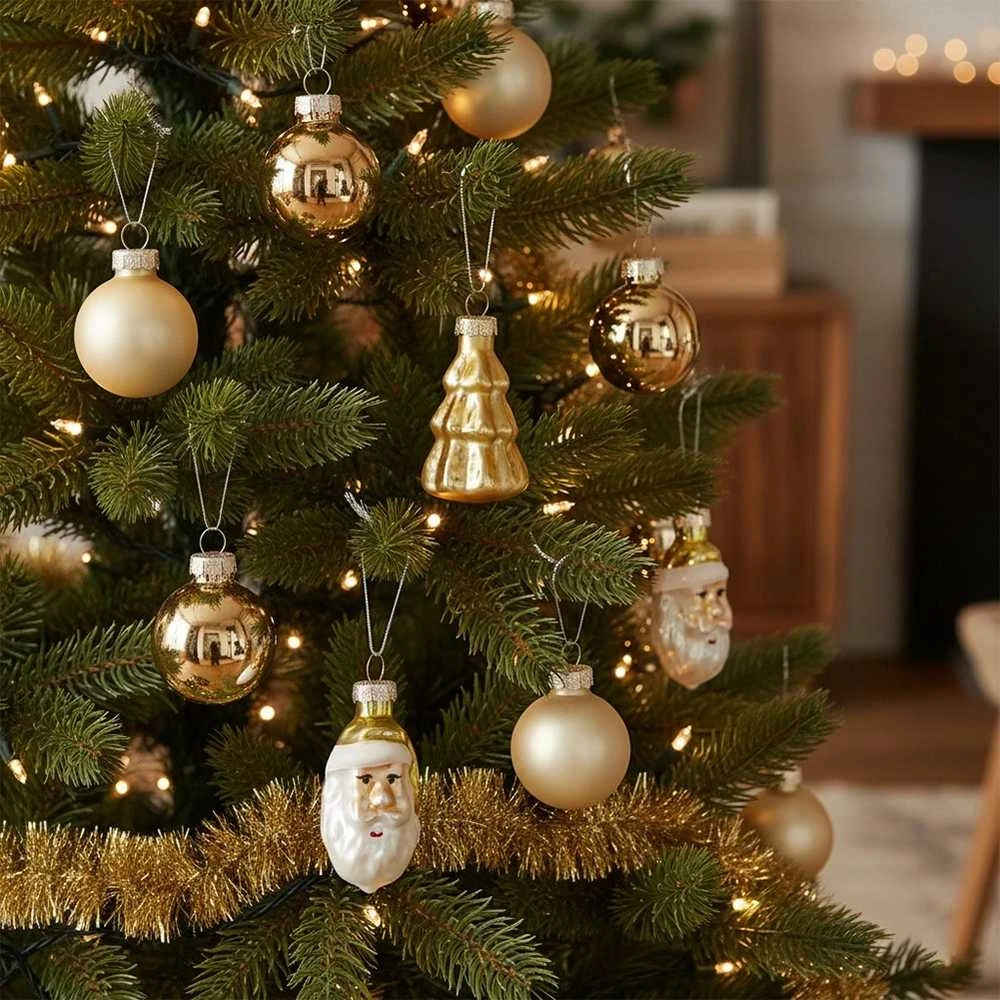 Party Deco Kalėdinės Dekoracijos Rinkinys 9vnt. Auksinės 3 / 5 cm