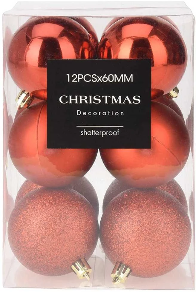 Christmas Decoration Kalėdiniai Žaislai Rinkinys 12 Vnt. Raudoni 6 cm