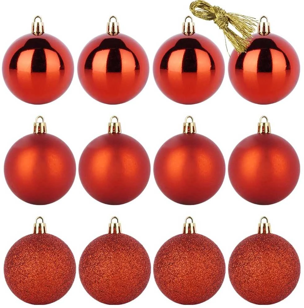 Christmas Decoration Kalėdiniai Žaislai Rinkinys 12 Vnt. Raudoni 6 cm