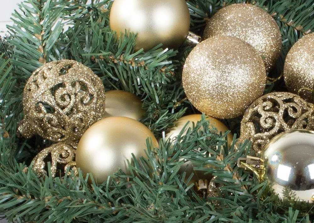 Christmas medžio tops 6/4/3 cm kit 100 pieces Gold