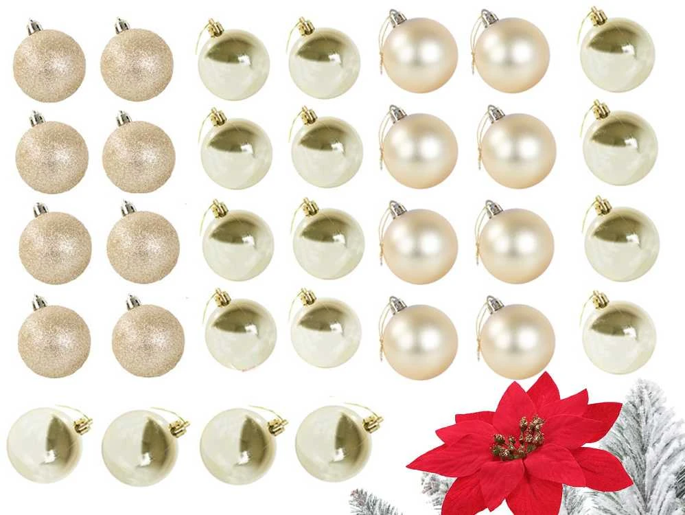 Christmas medžio tops 6/4/3 cm kit 100 pieces Gold