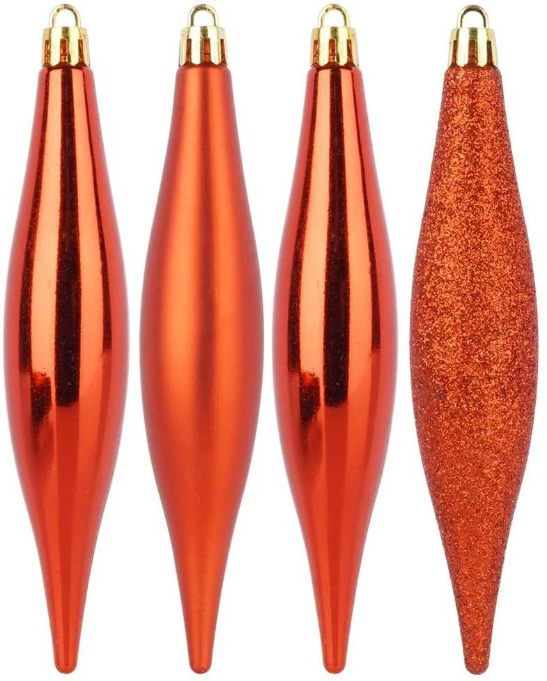 Party Deco Kūrybiniai Kalėdų papuošalai 4 vnt Raudoni Ledynai 15 cm