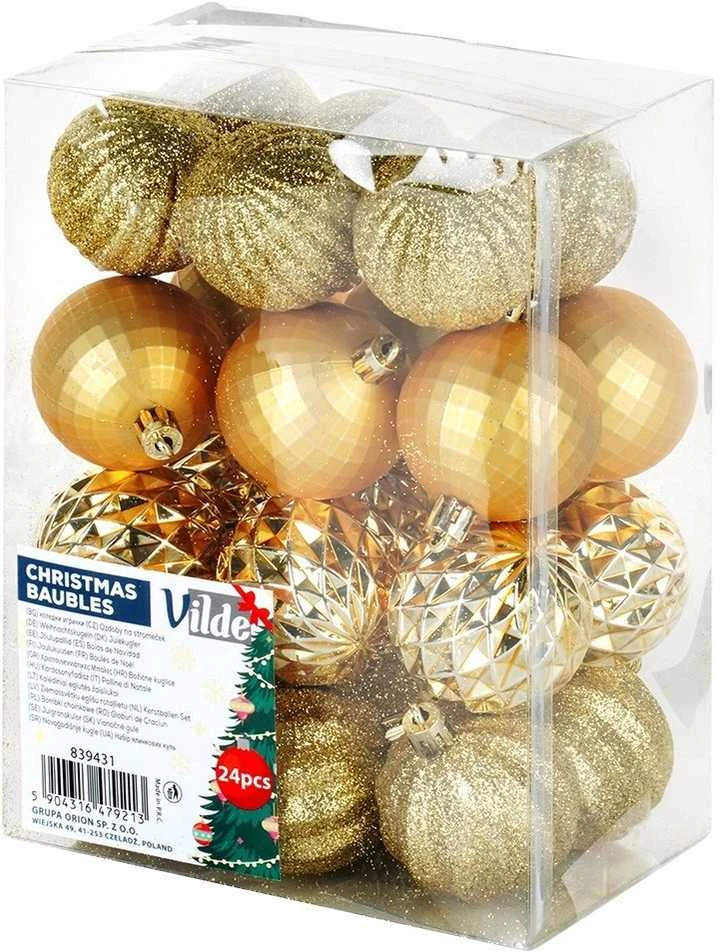 Zolta Kalėdiniai žaisliukai Vilde 5 cm, 24 vnt.