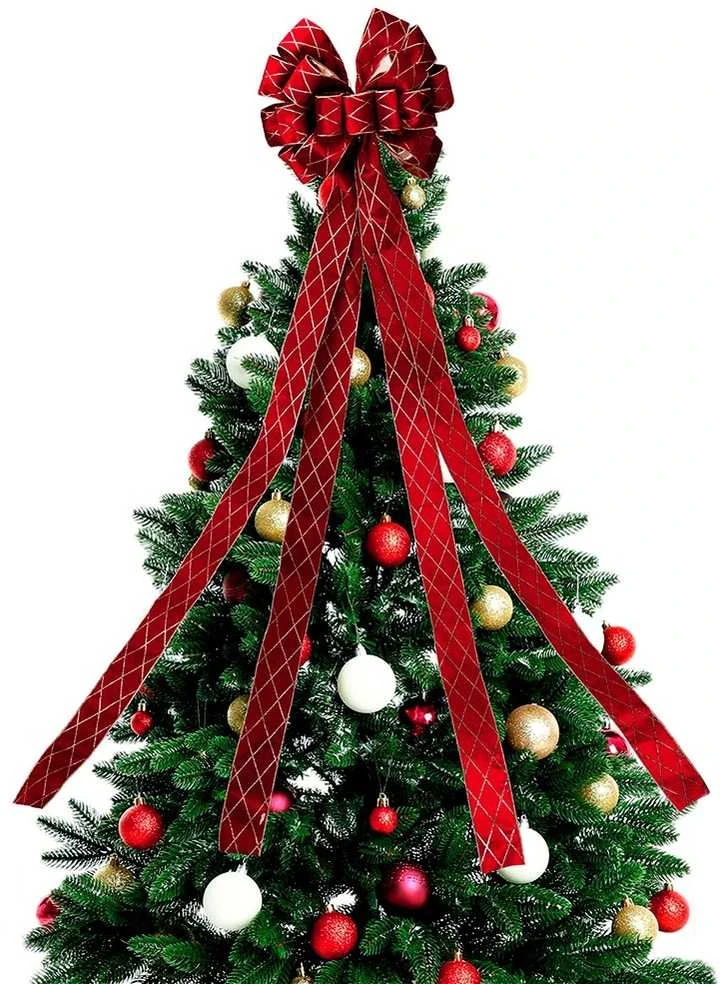Christmas Decoration Dekoratyvinė juosta Kalėdų eglutei Raudona 130x33 cm